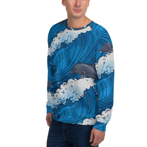 Unisex Allover "Wave" Pullover – Bild 4