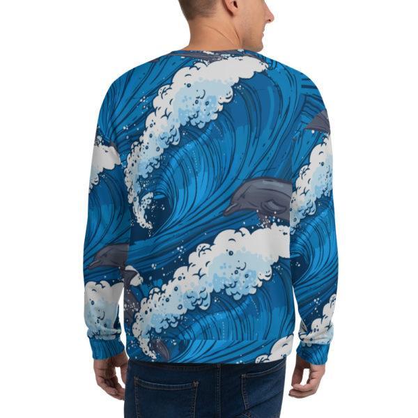 Unisex Allover "Wave" Pullover – Bild 2