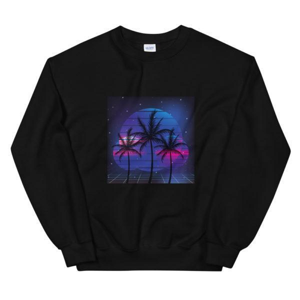 Synthwave Palme Unisex-Pullover – Bild 2