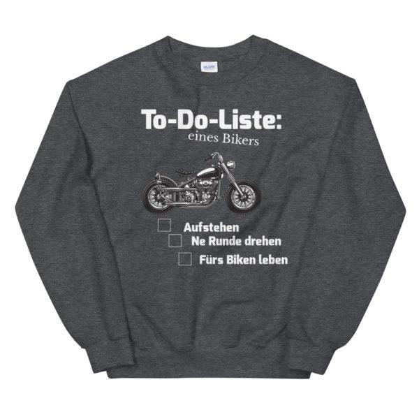 Biker To-Do Liste Unisex-Pullover – Bild 3