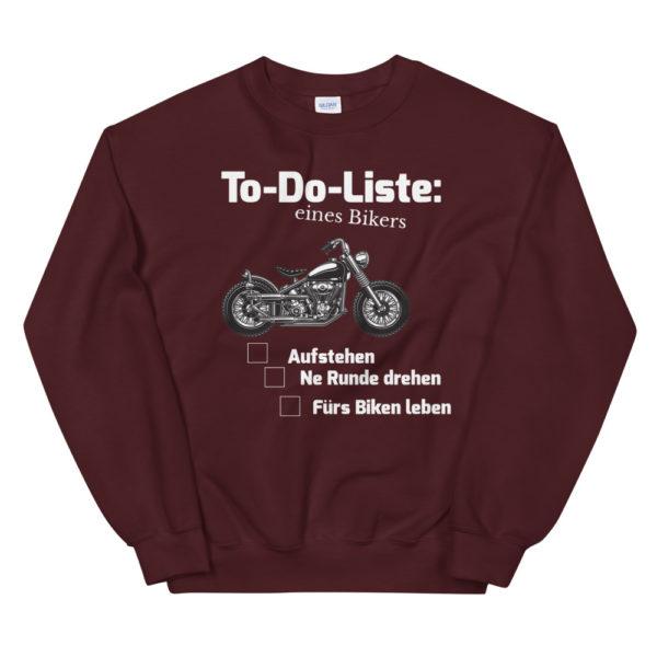 Biker To-Do Liste Unisex-Pullover