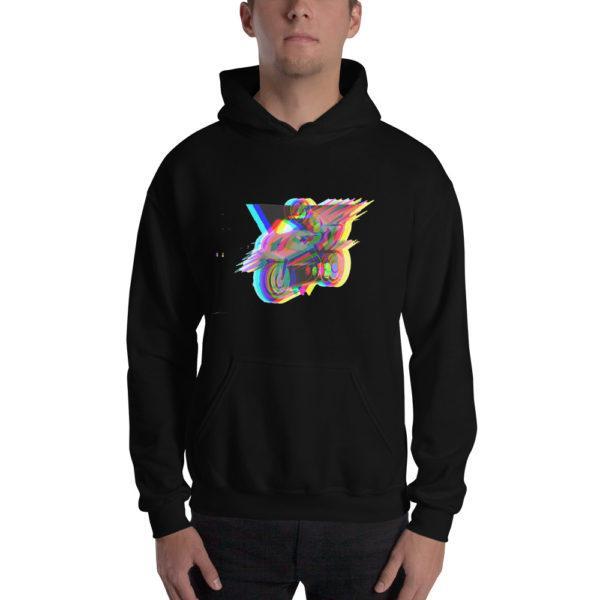 Glitch Biker Kapuzenpullover – Bild 2