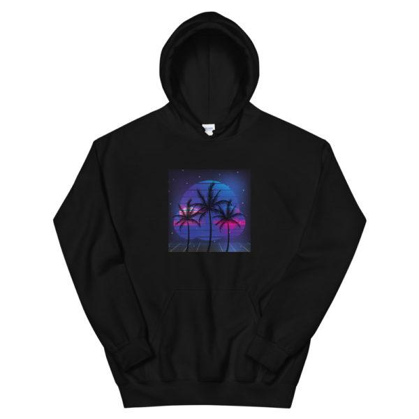 Synthwave Palme Kapuzenpullover – Bild 2